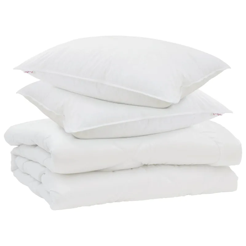 Antklodė su pagalve 3 pcs Balta Mikropluoštas
