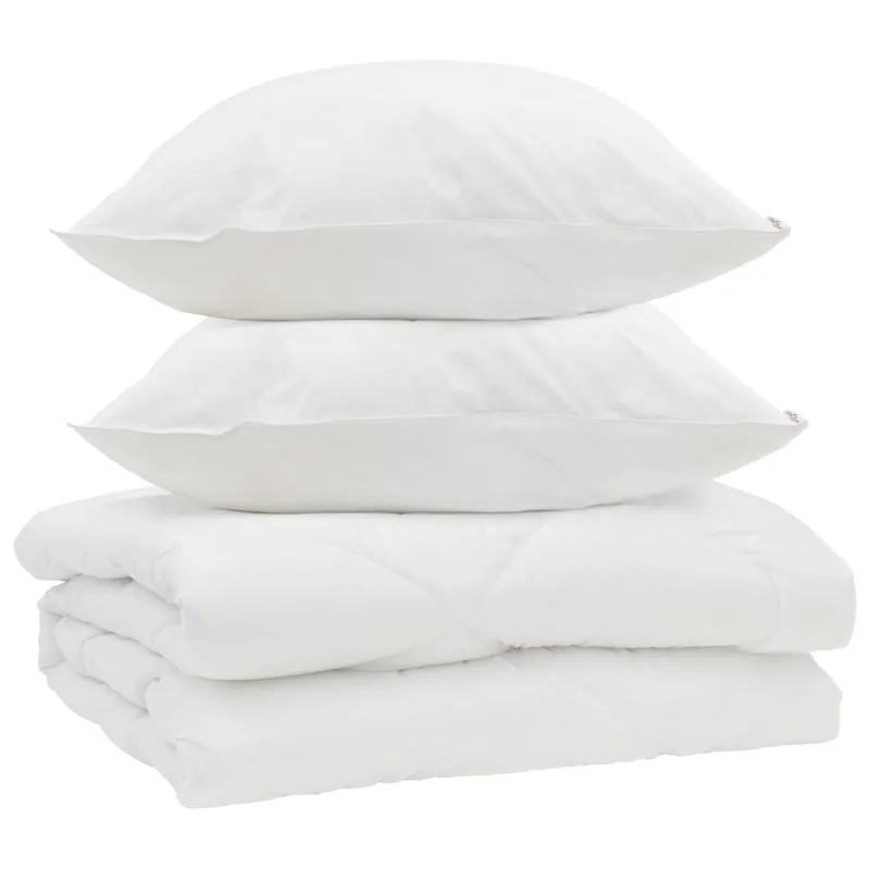 Antklodė su pagalve 3 pcs Balta Mikropluoštas