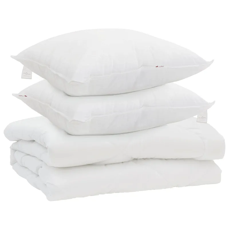 Antklodė su pagalve 3 pcs Balta Mikropluoštas