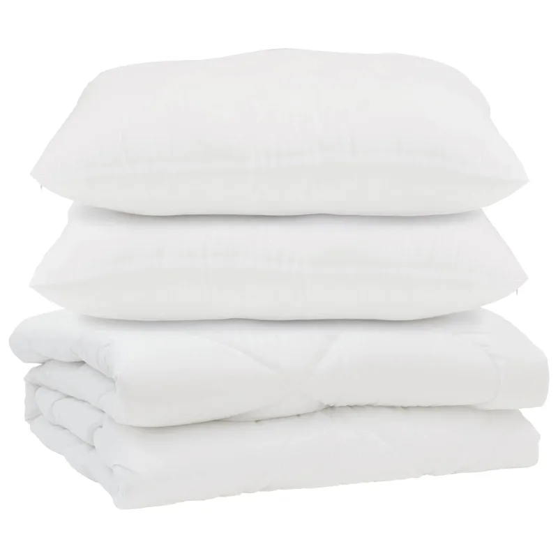 Antklodė su pagalve 3 pcs Balta Mikropluoštas