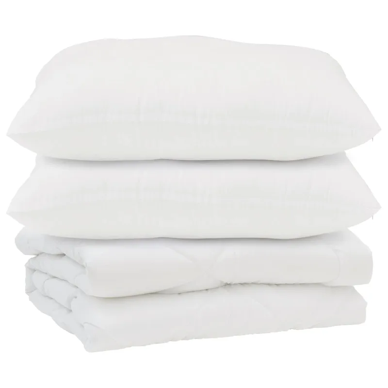 Antklodė su pagalve 3 pcs Balta Mikropluoštas