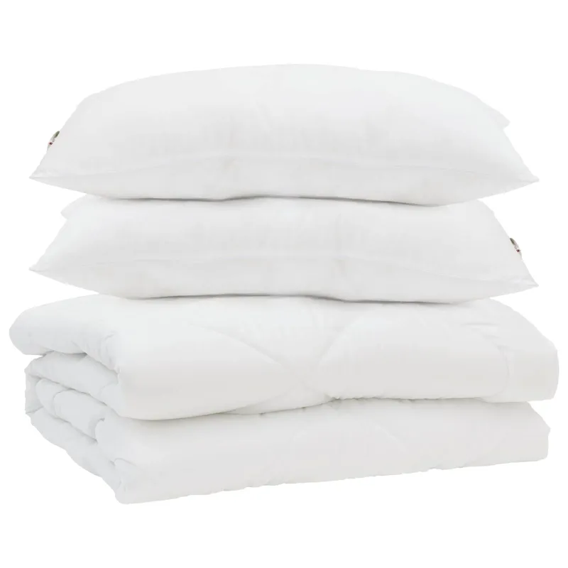 Antklodė su pagalve 3 pcs Balta Mikropluoštas