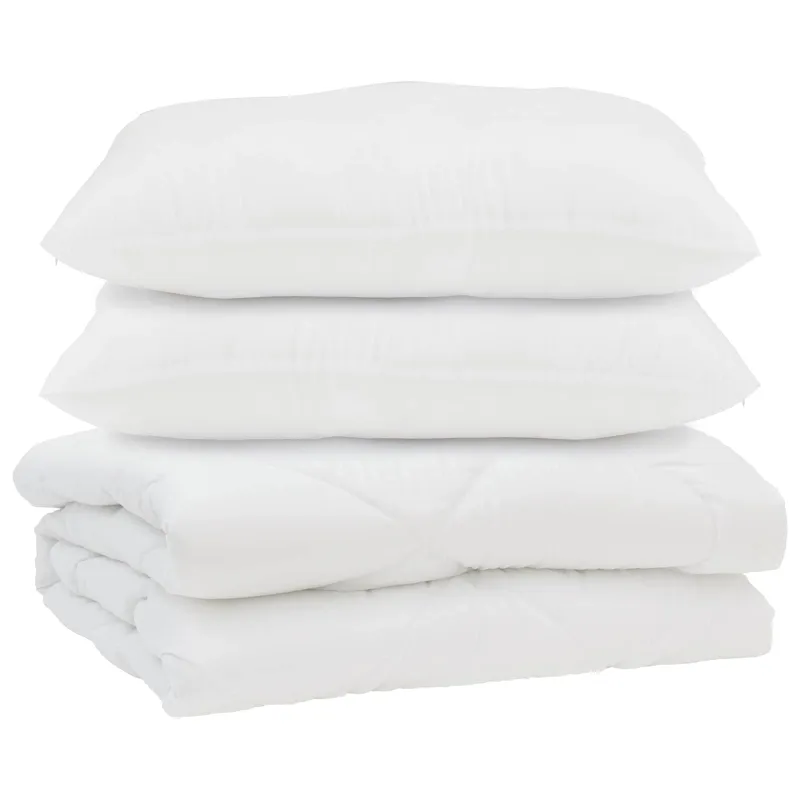Antklodė su pagalve 3 pcs Balta Mikropluoštas