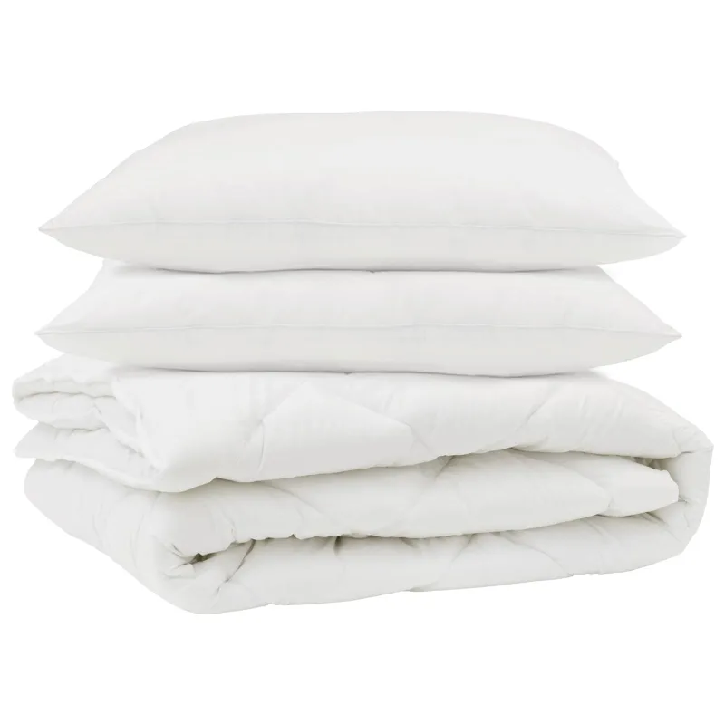 Antklodė su pagalve 3 pcs Balta Mikropluoštas