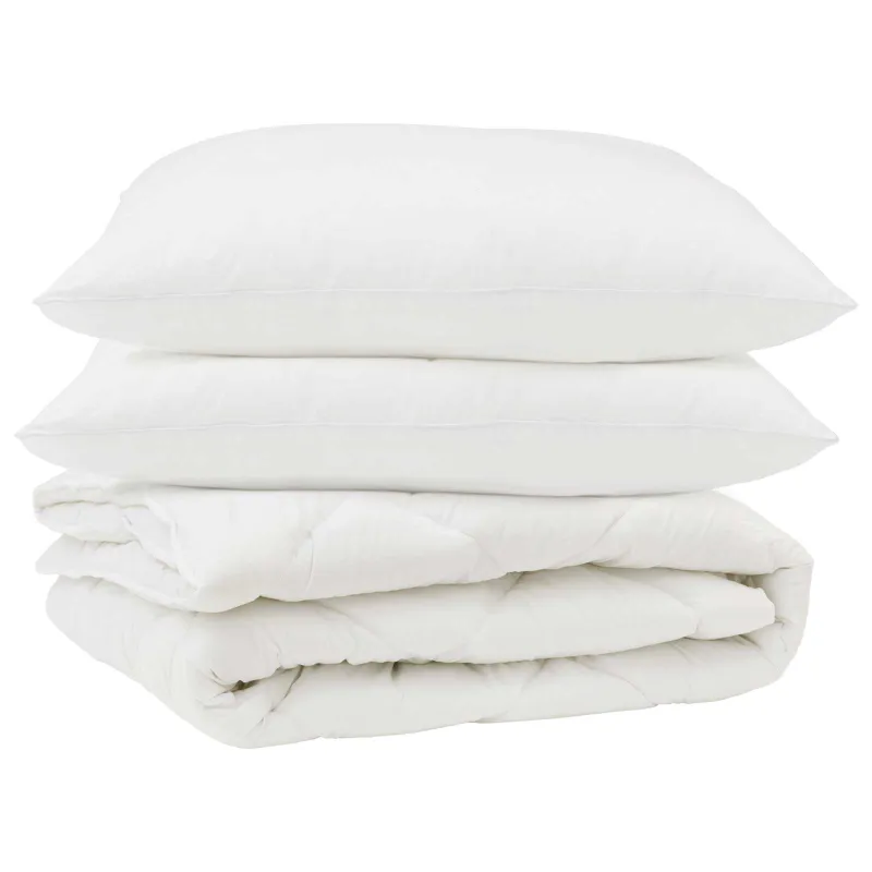 Antklodė su pagalve 3 pcs Balta Mikropluoštas