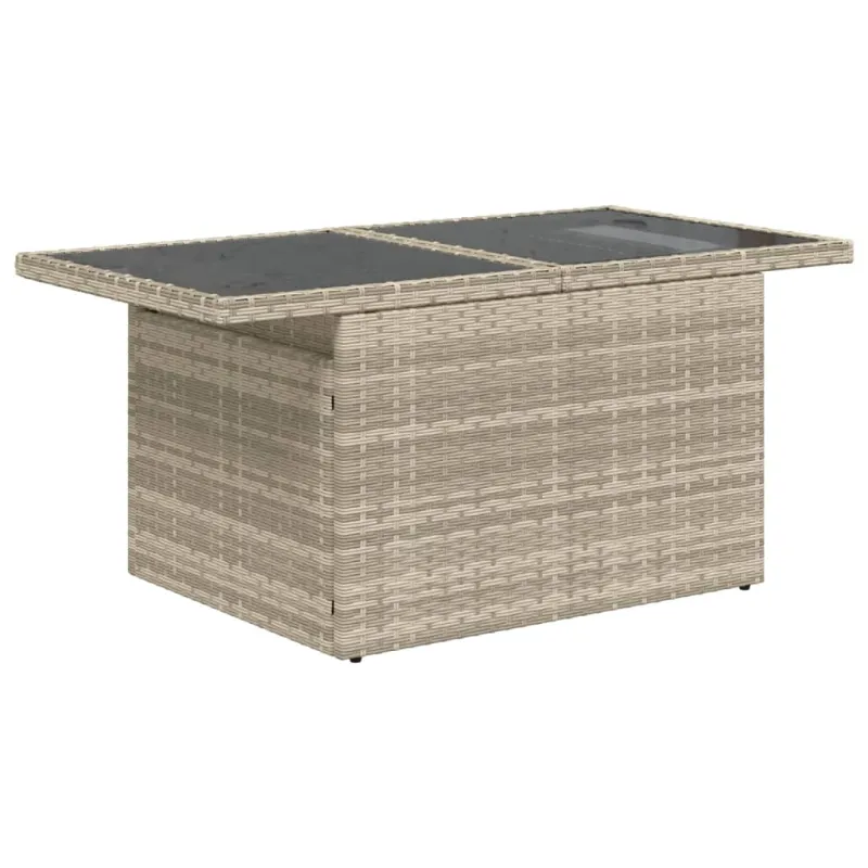 Sofos komplekti, 7 osaa, harmaa, polyrattana, tyynyineen