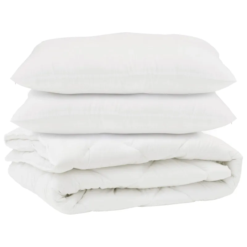 Antklodė su pagalve 3 pcs Balta Mikropluoštas