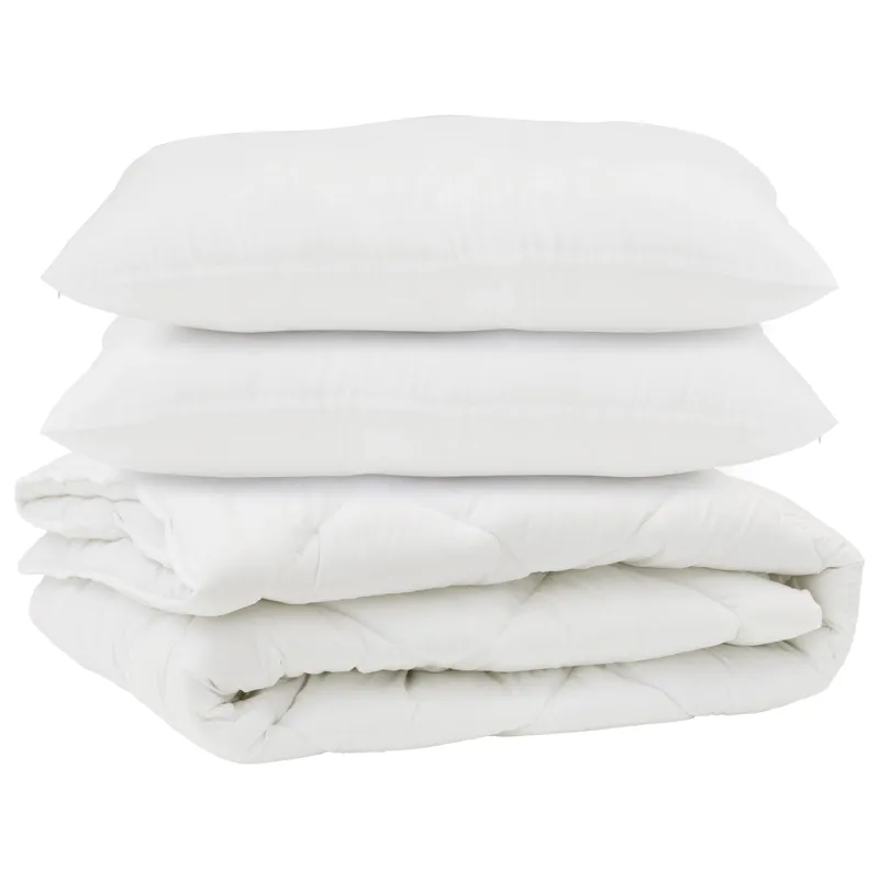 Antklodė su pagalve 3 pcs Balta Mikropluoštas