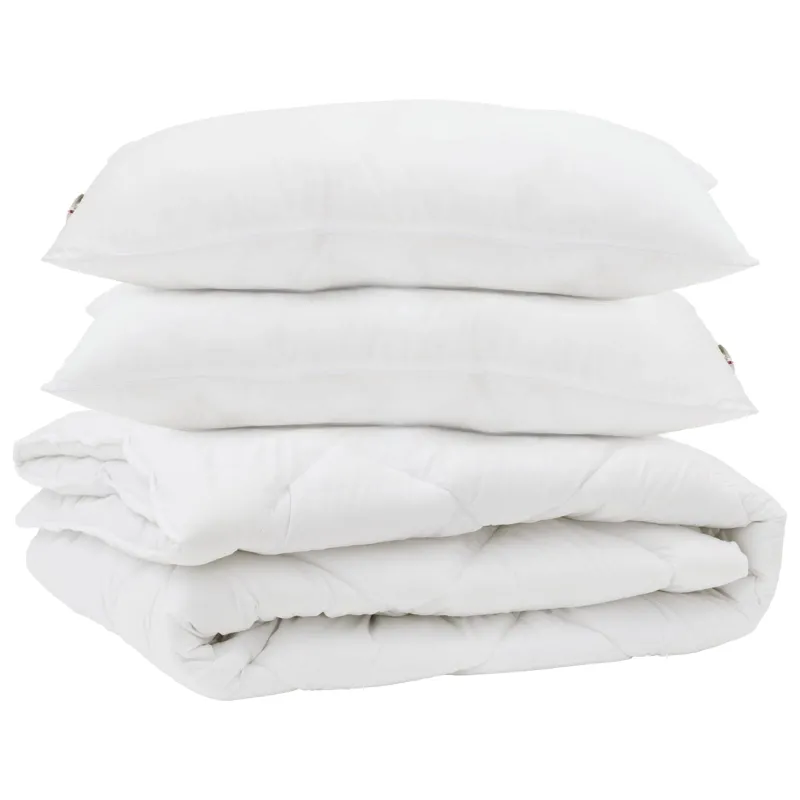 Antklodė su pagalve 3 pcs Balta Mikropluoštas