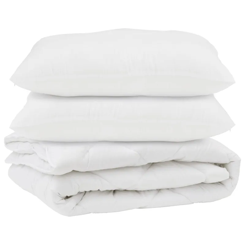 Antklodė su pagalve 3 pcs Balta Mikropluoštas