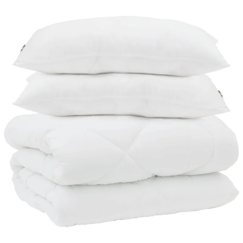 Žiemos antklodė su pagalve 3 pcs Balta Mikropluoštas