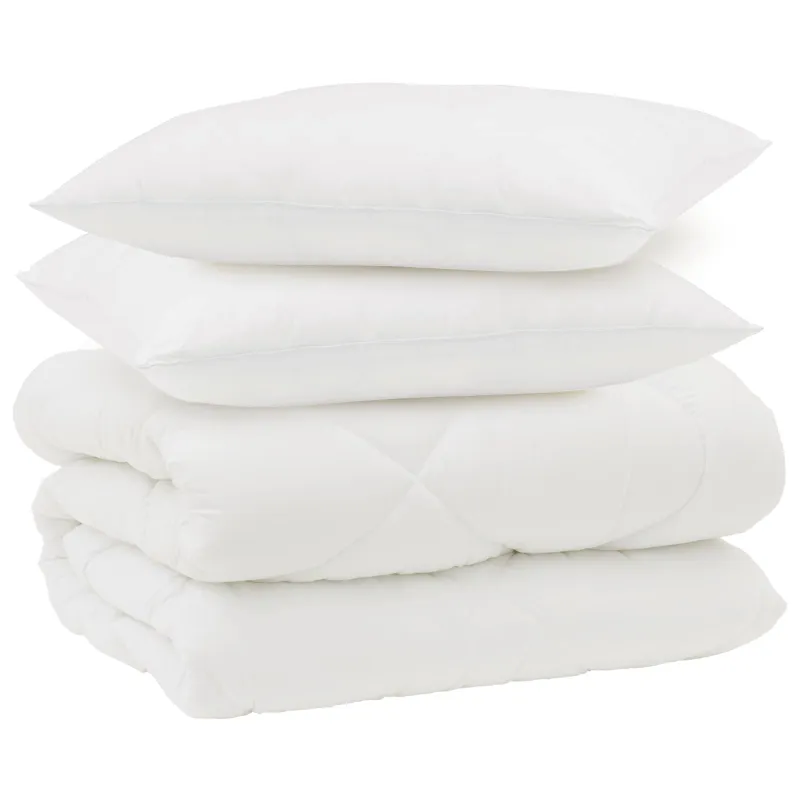 Žiemos antklodė su pagalve 3 pcs Balta Mikropluoštas