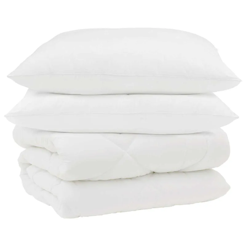 Žiemos antklodė su pagalve 3 pcs Balta Mikropluoštas