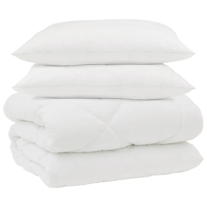 Žiemos antklodė su pagalve 3 pcs Balta Mikropluoštas
