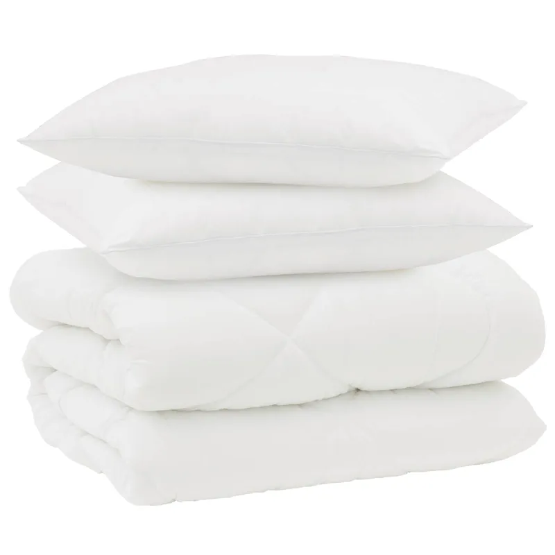 Žiemos antklodė su pagalve 3 pcs Balta Mikropluoštas