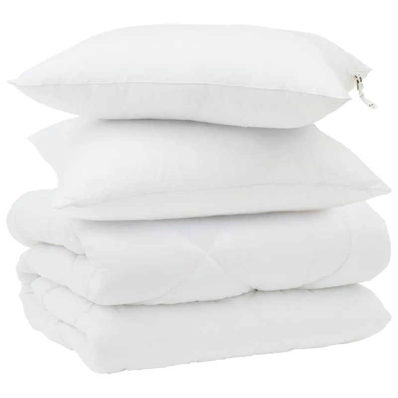 Žiemos antklodė su pagalve 3 pcs Balta Mikropluoštas