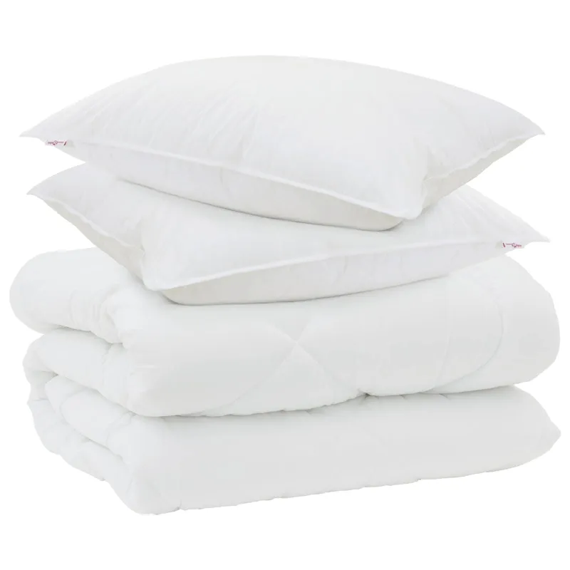 Žiemos antklodė su pagalve 3 pcs Balta Mikropluoštas
