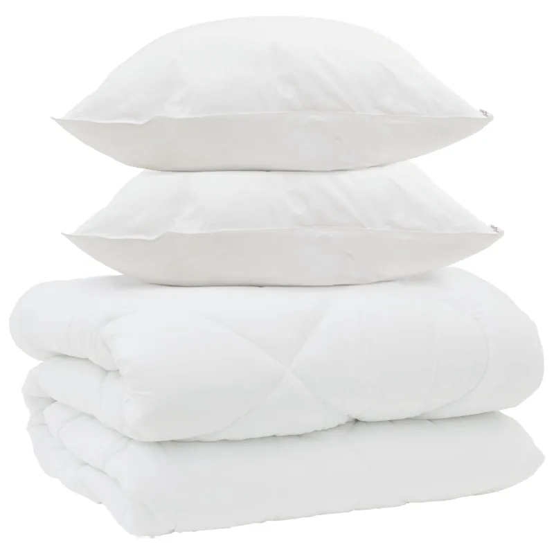 Žiemos antklodė su pagalve 3 pcs Balta Mikropluoštas