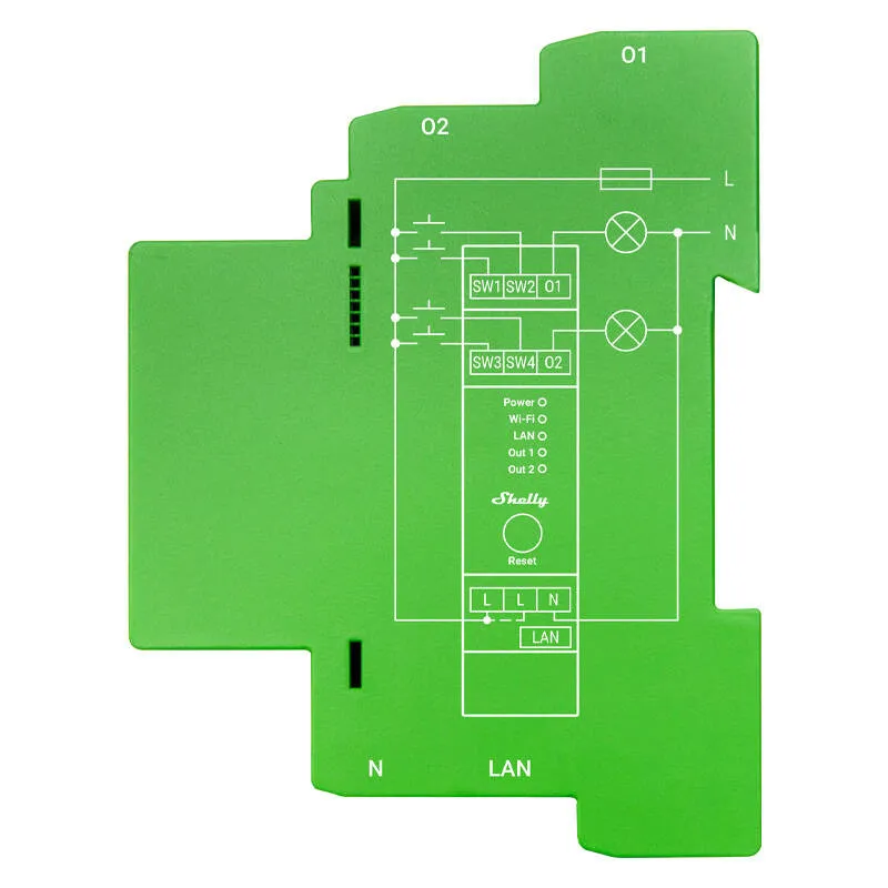 DIN Rail Smart Switch Shelly Pro Dimmer , 2 channels universal