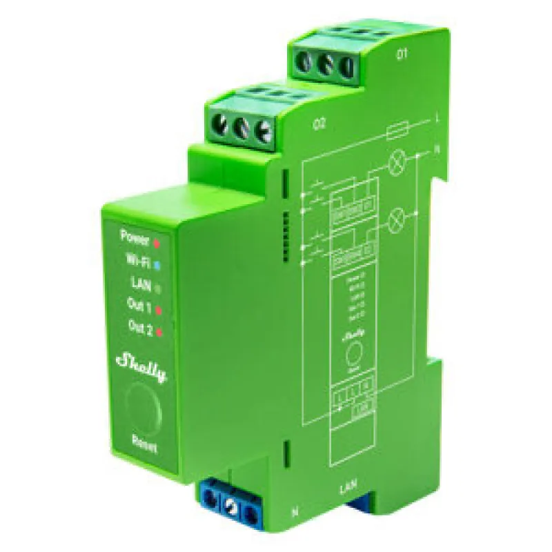 DIN Rail Smart Switch Shelly Pro Dimmer , 2 channels universal