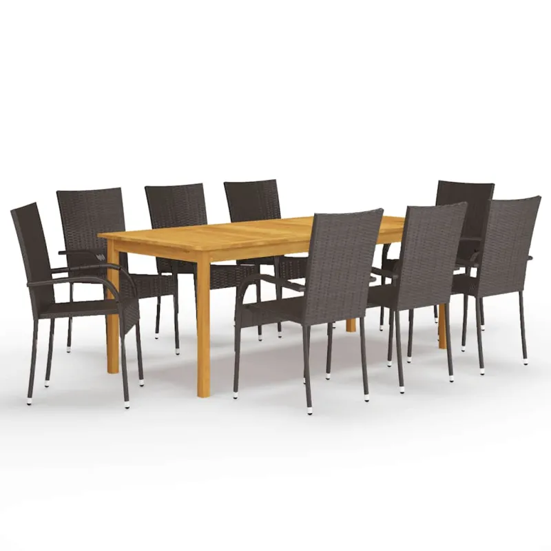 Sodo ruokailukokonaisuus, 9 osaa, ruskea (147877+2x310083)