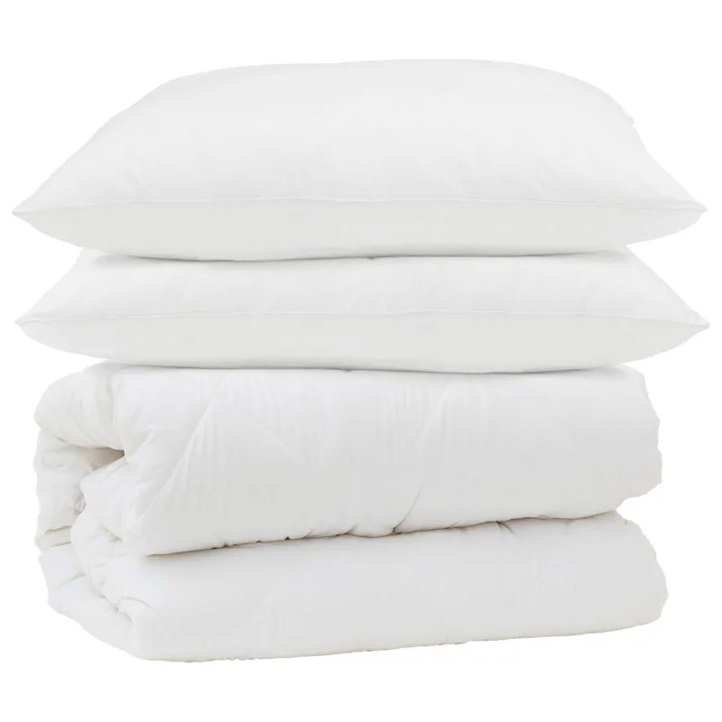 Antklodžių rinkinys 3 pcs Balta Mikropluoštas ir pūkų plunksnos