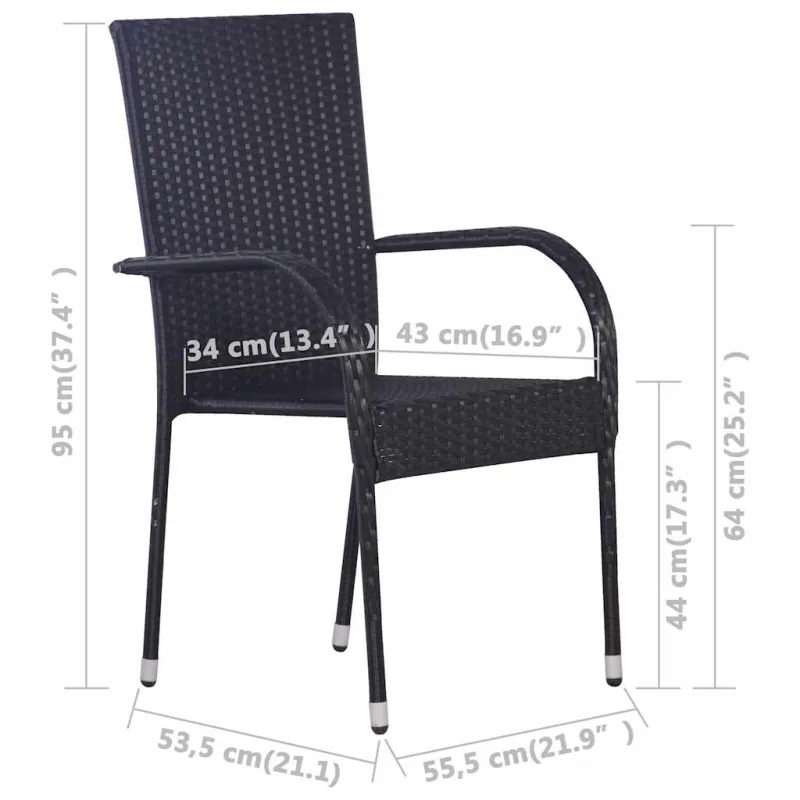 Sodo ruokailuryhmä, 9 osaa, musta (147877+2x310084)