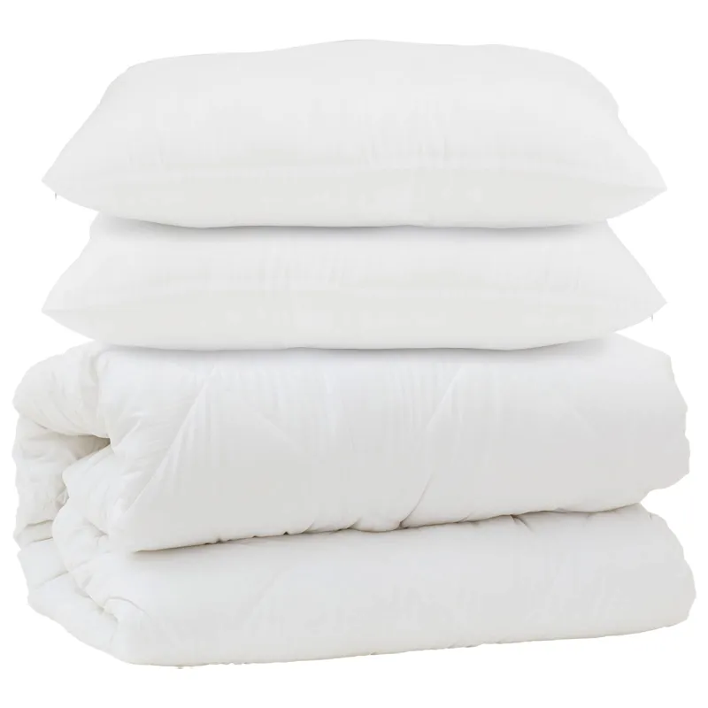 Antklodė su pagalve 3 pcs Balta Mikropluoštas
