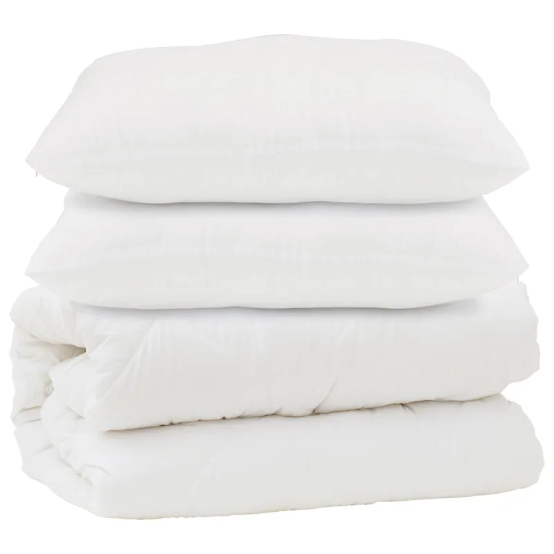 Antklodė su pagalve 3 pcs Balta Mikropluoštas