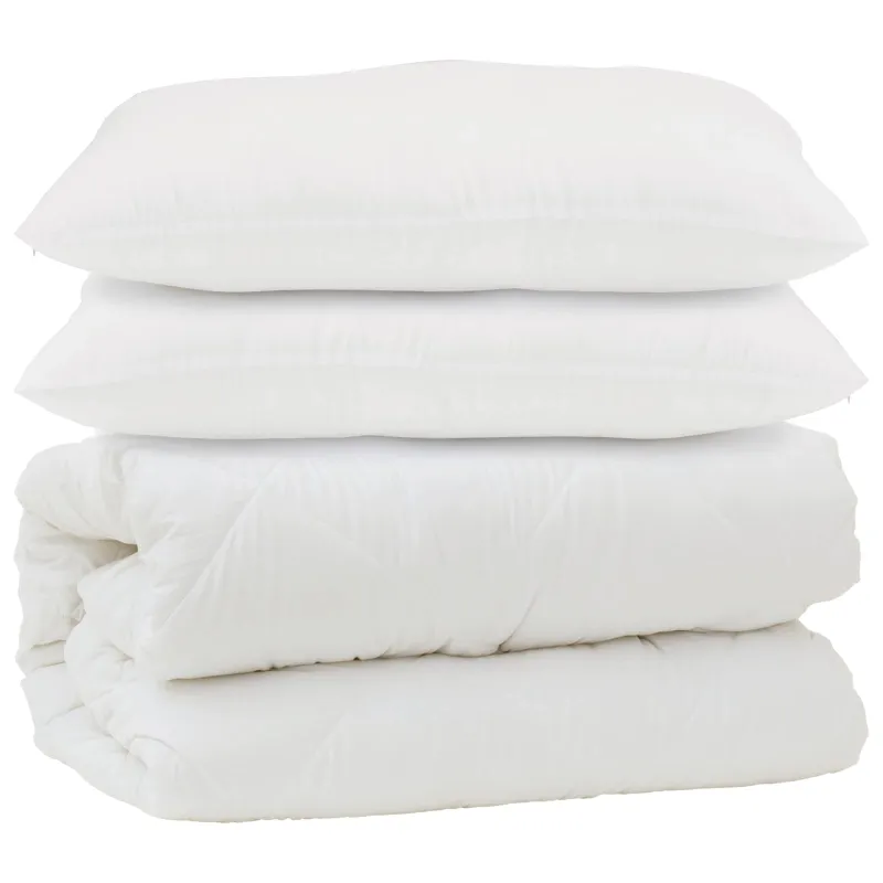Antklodė su pagalve 3 pcs Balta Mikropluoštas