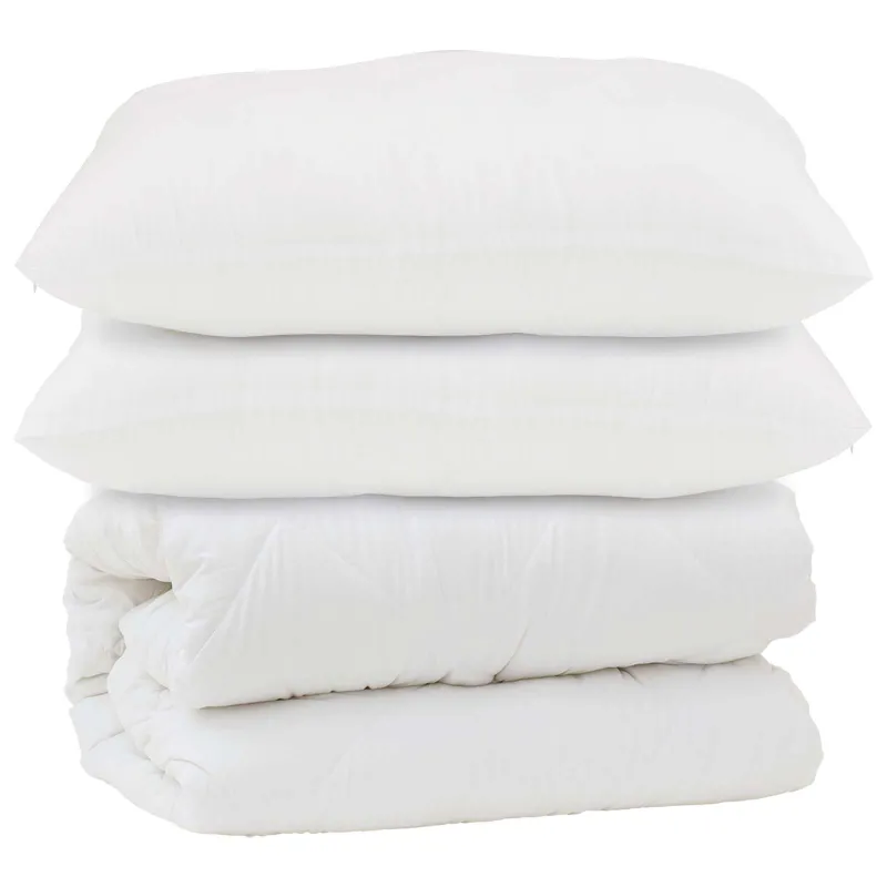 Antklodė su pagalve 3 pcs Balta Mikropluoštas