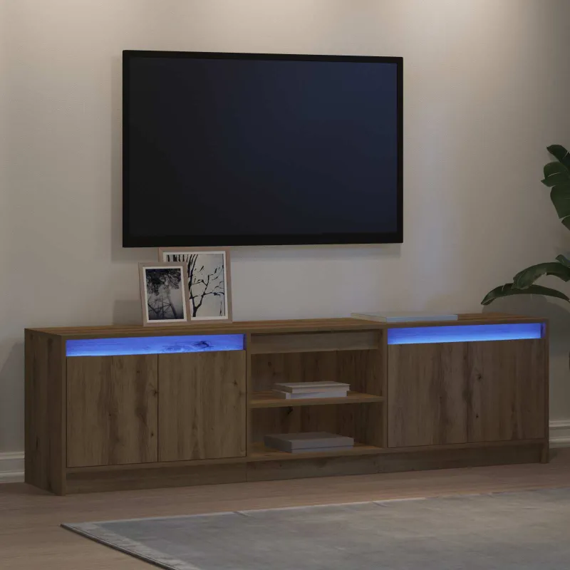 TV vienetai 2 pcs Ruda 180 x 34 x 50 cm Apdirbta mediena