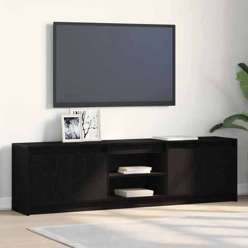 TV vienetai 2 pcs Juoda 180 x 34 x 50 cm Apdirbta mediena