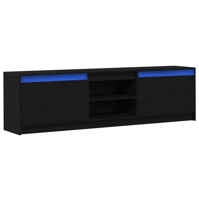 TV vienetai 2 pcs Juoda 180 x 34 x 50 cm Apdirbta mediena
