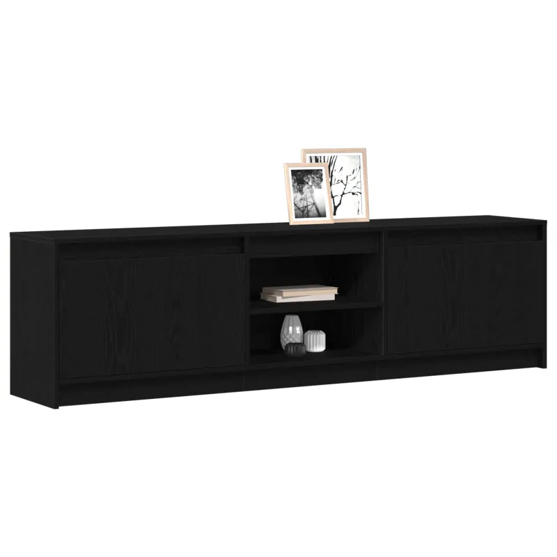TV vienetai 2 pcs Juoda 180 x 34 x 50 cm Apdirbta mediena