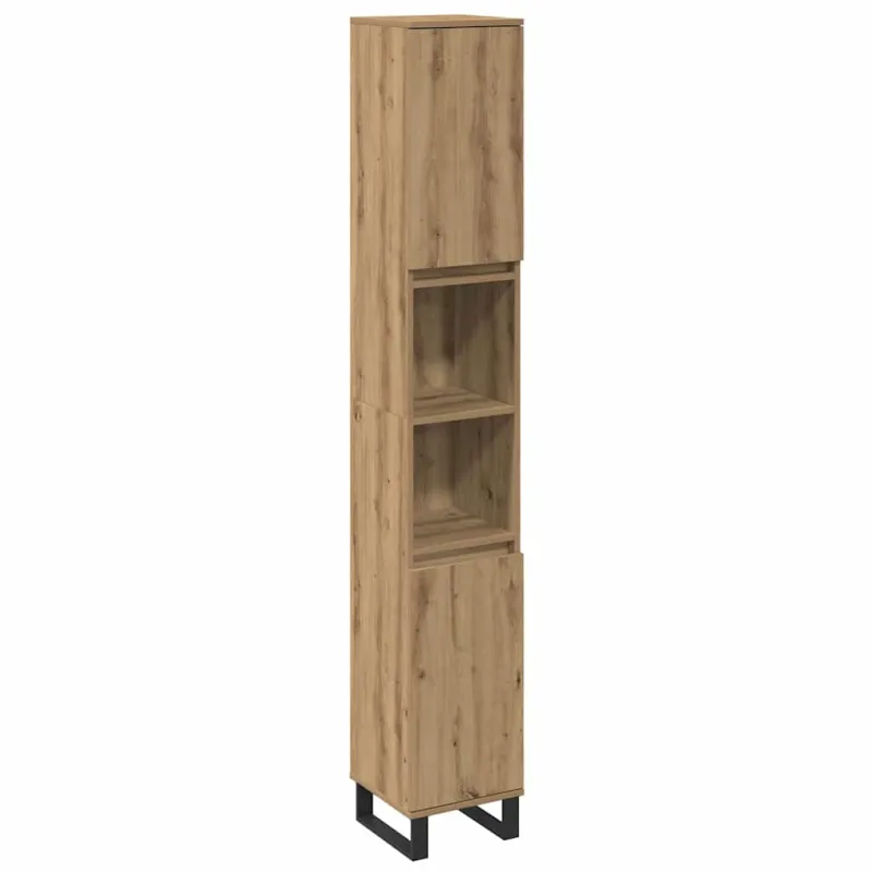 Vonios baldų rinkinys su saugykla 3 pcs Ruda Apdirbta mediena