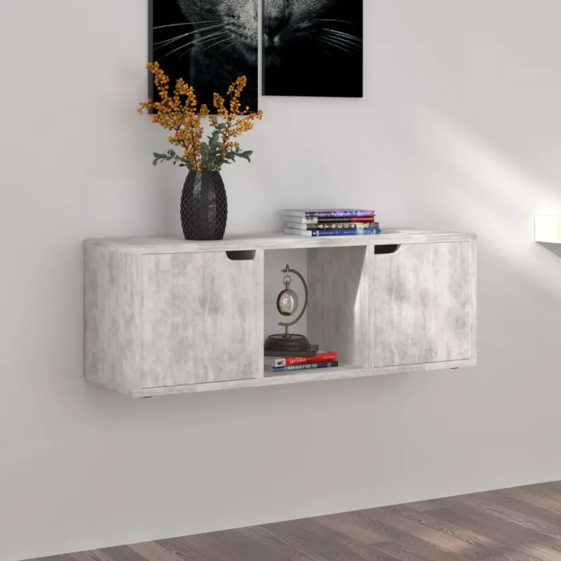 Televizoriaus spintelė, betono, 88,5x27,5x30,5cm, mediena