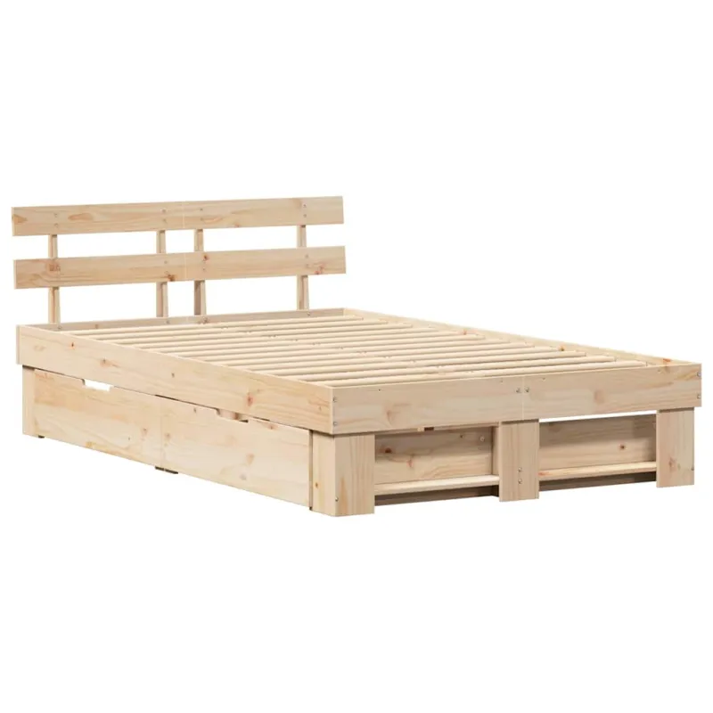 Lovos rėmas su stalčių Ruda 135 x 190 cm Kietos pušies mediena