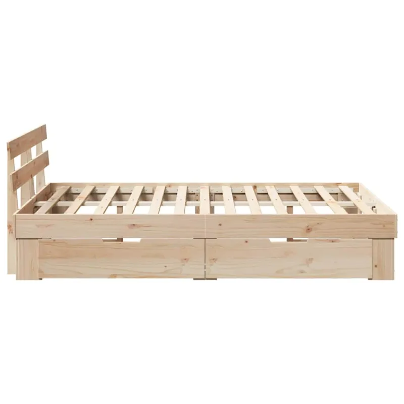 Lovos rėmas su stalčių Ruda 135 x 190 cm Kietos pušies mediena