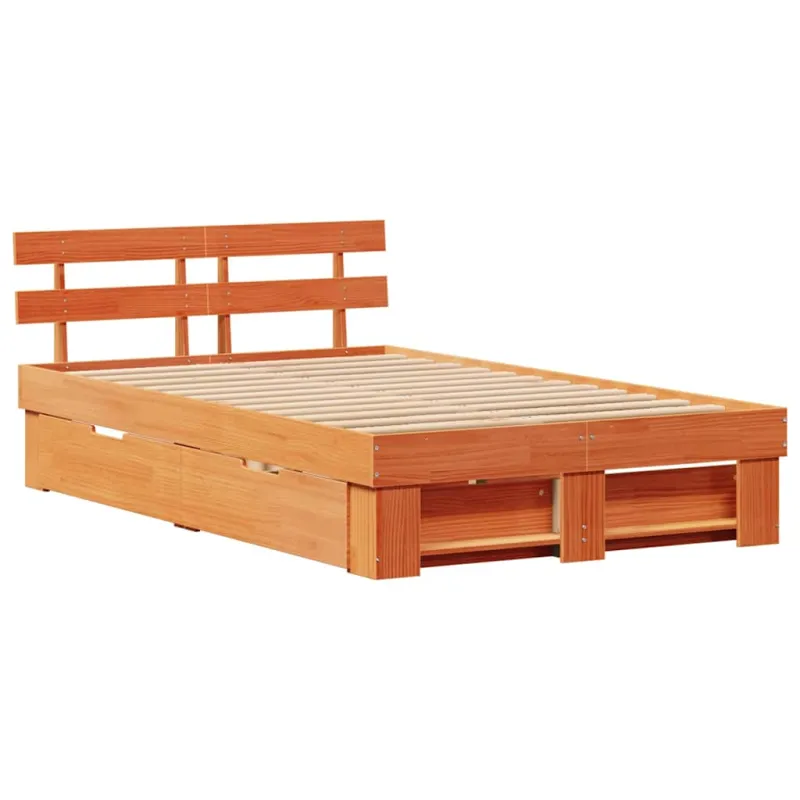 Lovos rėmas Vaško ruda 135 x 190 cm Kietos pušies mediena