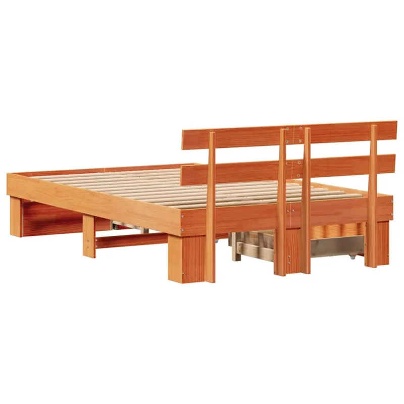 Lovos rėmas Vaško ruda 135 x 190 cm Kietos pušies mediena