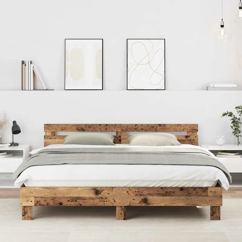 Lovos rėmas Senas medis 203 x 185 x 70 cm Apdirbta mediena