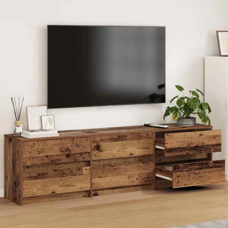TV vienetai 2 pcs Senovinis medis 180 x 34 x 50 cm