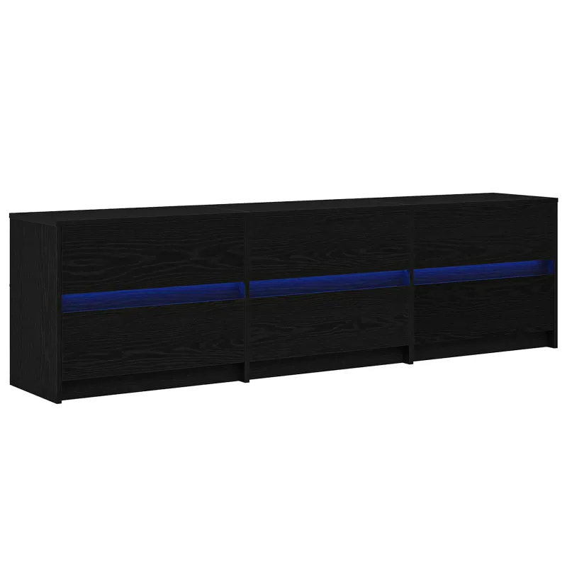 TV vienetai 2 pcs Juodas ąžuolas 180 x 34 x 50 cm