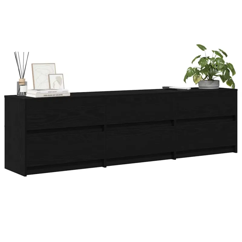 TV vienetai 2 pcs Juodas ąžuolas 180 x 34 x 50 cm