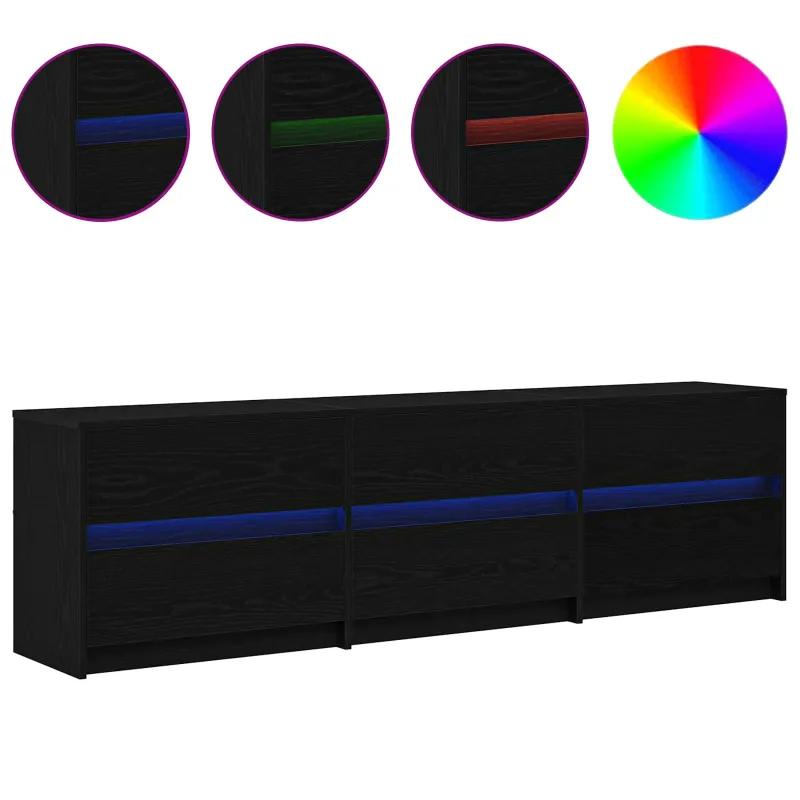 TV vienetai 2 pcs Juodas ąžuolas 180 x 34 x 50 cm