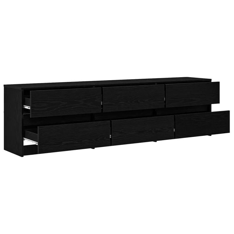 TV vienetai 2 pcs Juodas ąžuolas 180 x 34 x 50 cm