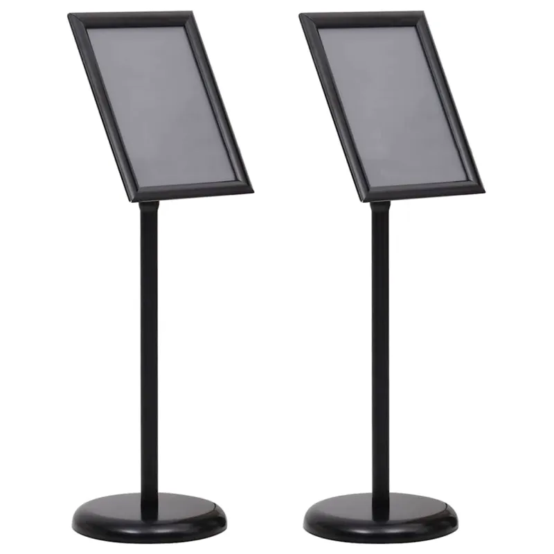 Plakato stendai 2 pcs Juoda 32.7 x 24 x 108 cm Aliuminis