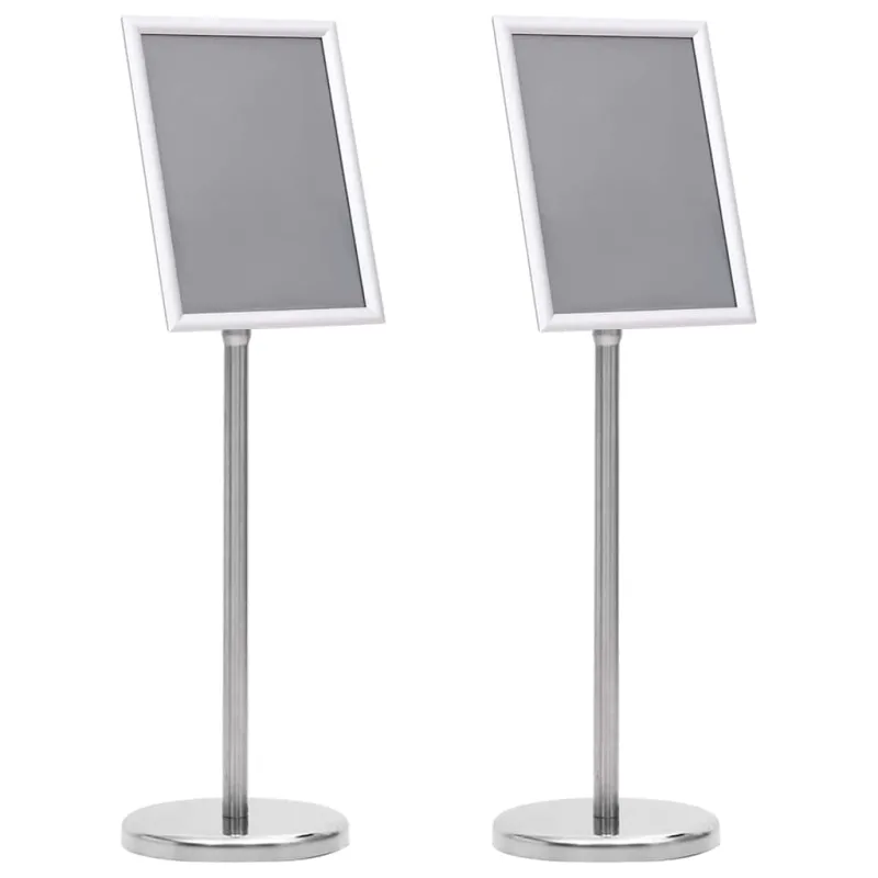 Plakato stendai 2 pcs Sidabro 32.7 x 24 x 108 cm Aliuminis