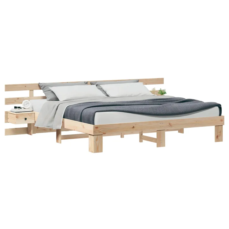 Lovos rėmas Ruda 200 x 200 cm Kietos pušies mediena